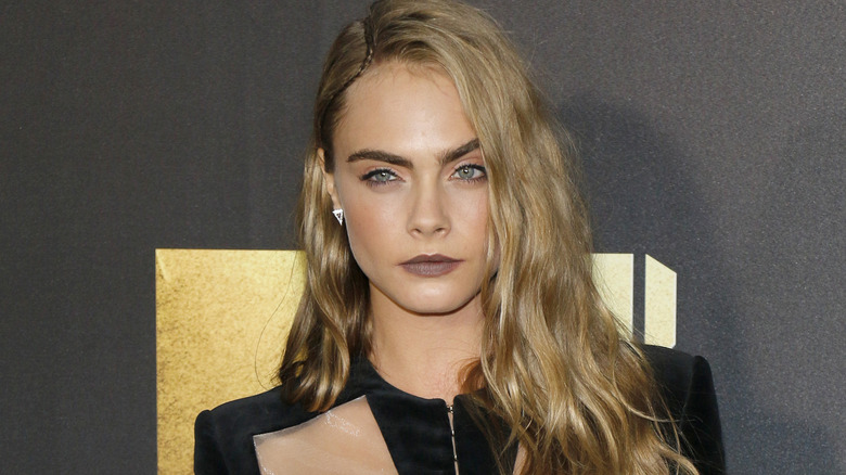 Cara Delevingne with brown lipstick