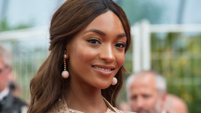 Jourdan Dunn with a half updo