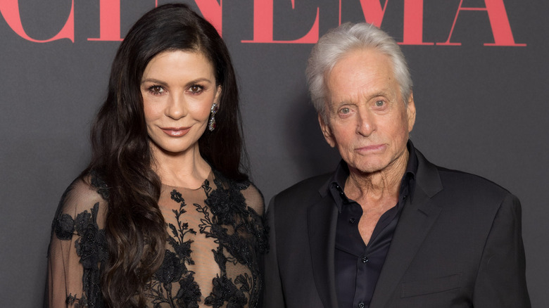 Catherine Zeta-Jones and Michael Douglas on the red carpet.