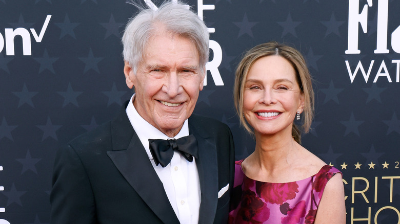 Harrison Ford and Calista Flockhart on the red carpet.