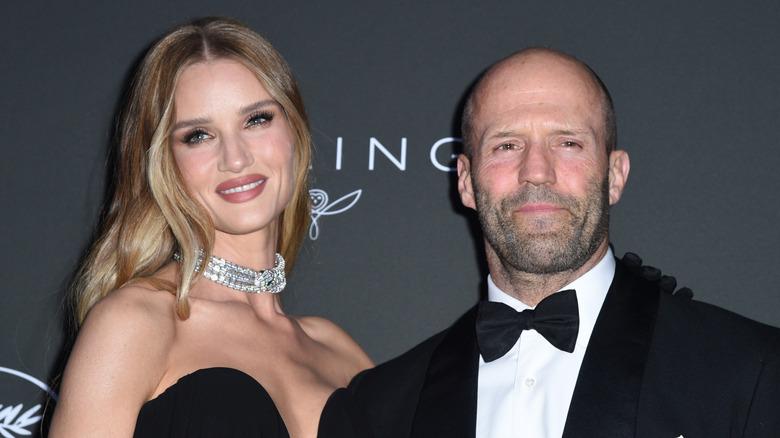 Rosie Huntington-Whitely and Jason Statham on the red carpet.