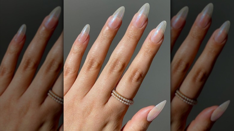 Woman with see-through French tip