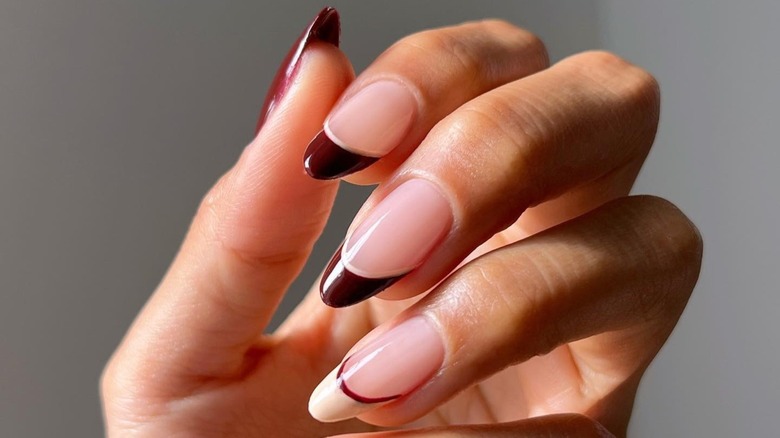 woman with french manicure