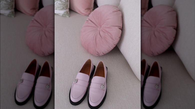 pink loafers