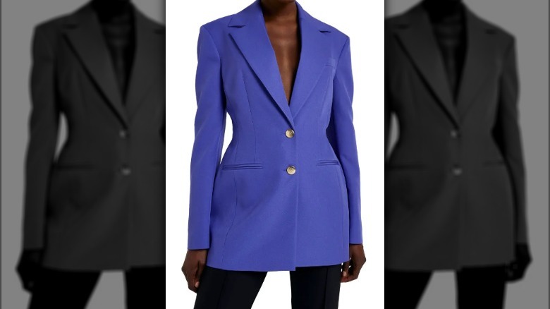 african american woman blue blazer