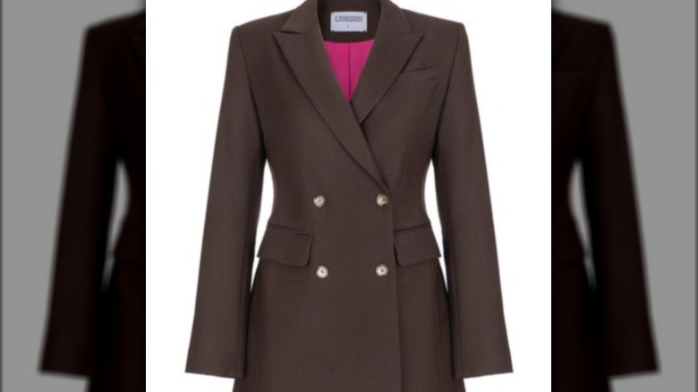 womens wool blazer brown