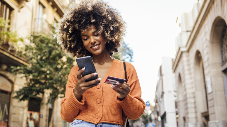 Woman shops online