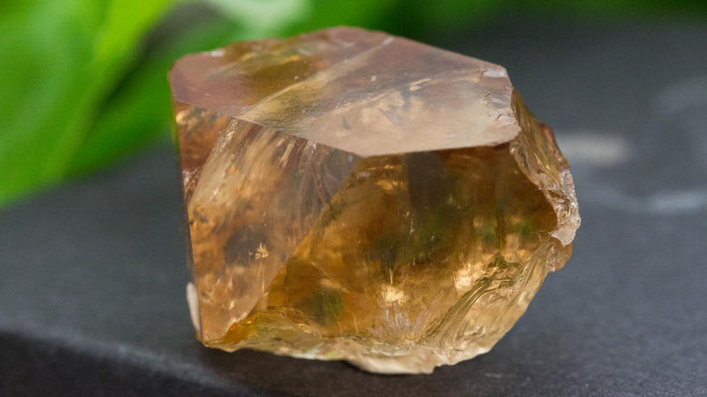 Chunk of clear amber citrine