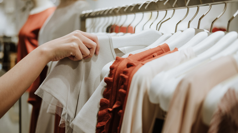 clothing on a hanger