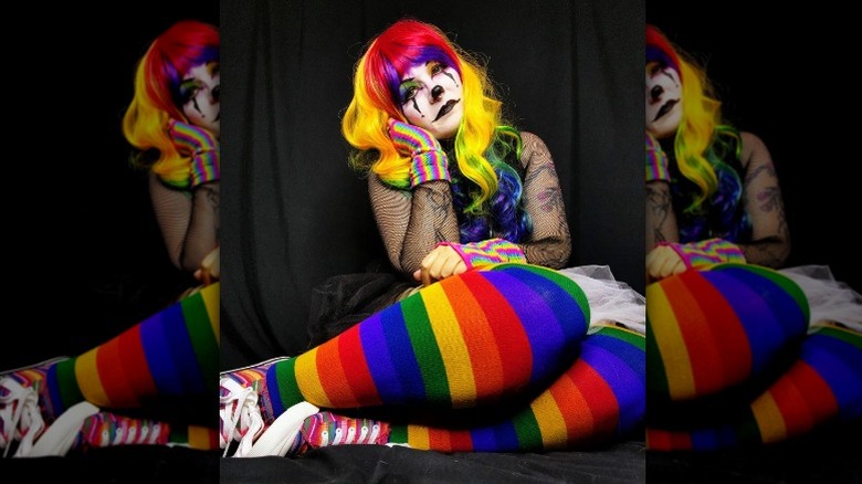 woman with Rainbow hair