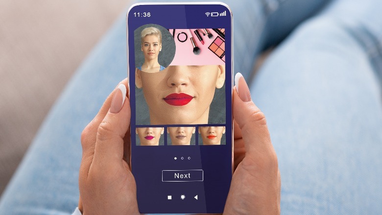 Phone open to beauty styling app