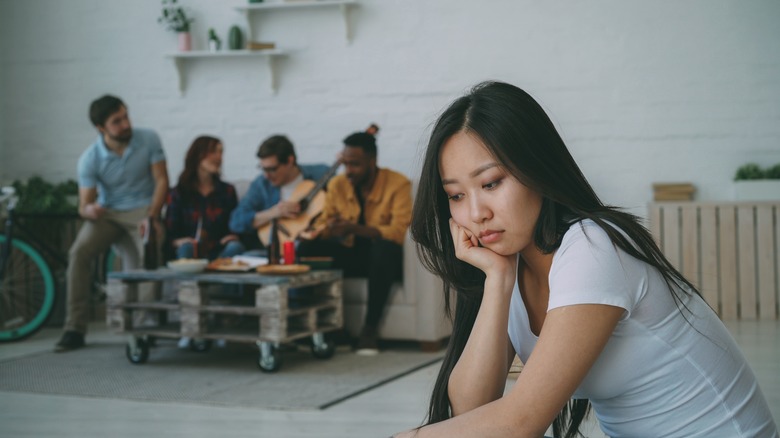 woman feeling left out