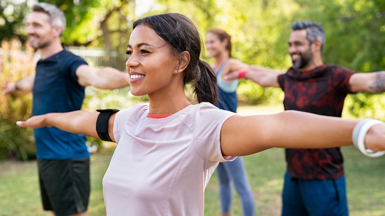 a group doing exercise