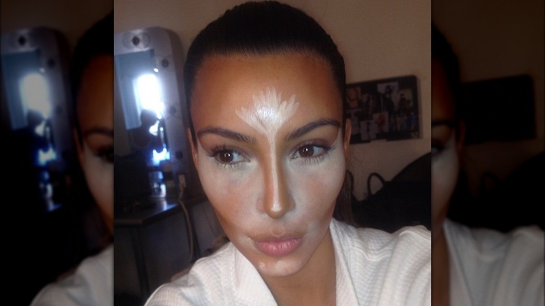 Kim Kardashian wearing makeup