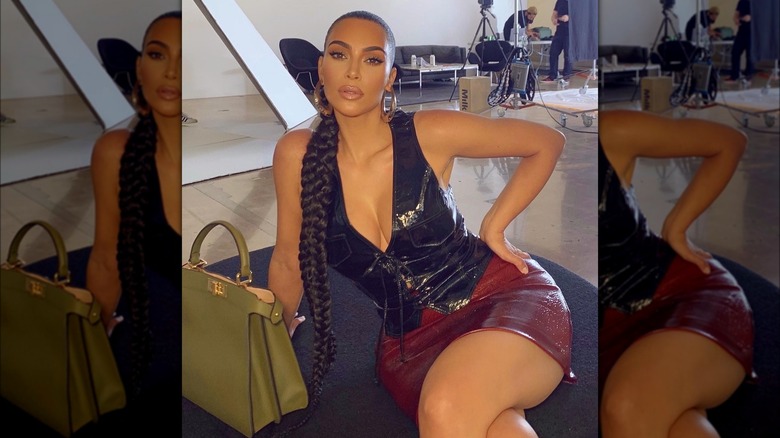 Kim Kardashian with braids