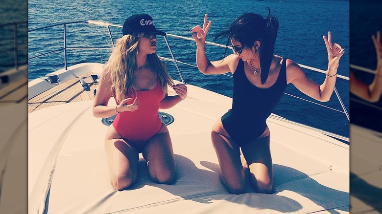 Khloe Kardashian on yacht