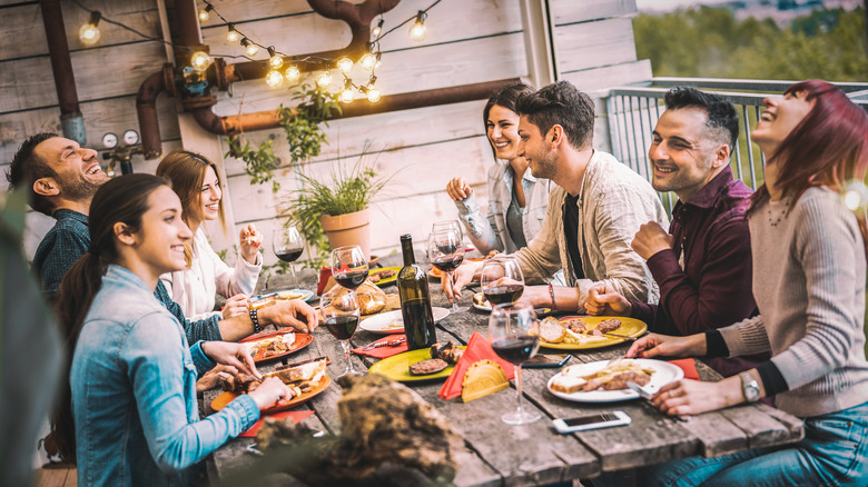 Friends enjoying a dinner party