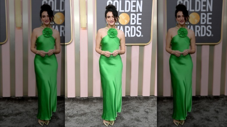 Jenny Slate green dress Golden Globes