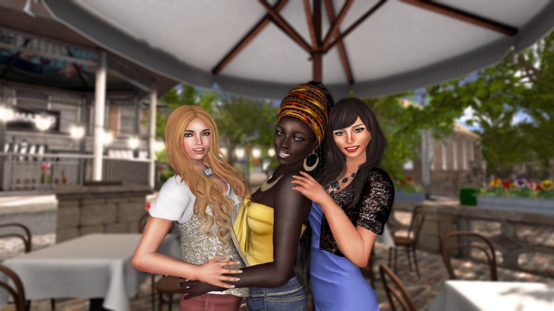 Female avatars hanging out in Second Life