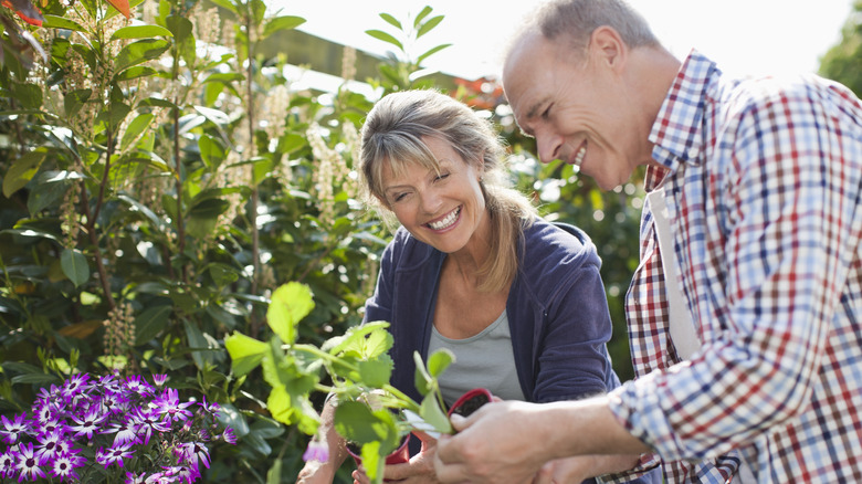 couple gardening together