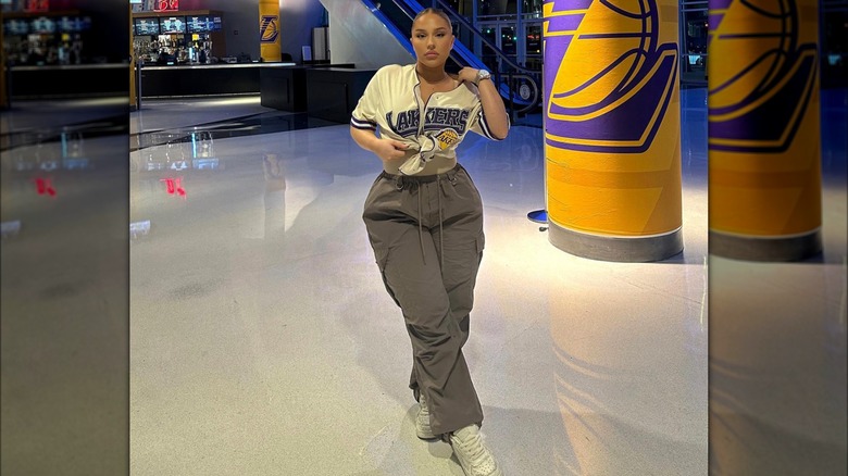 Lakers jersey parachute pants