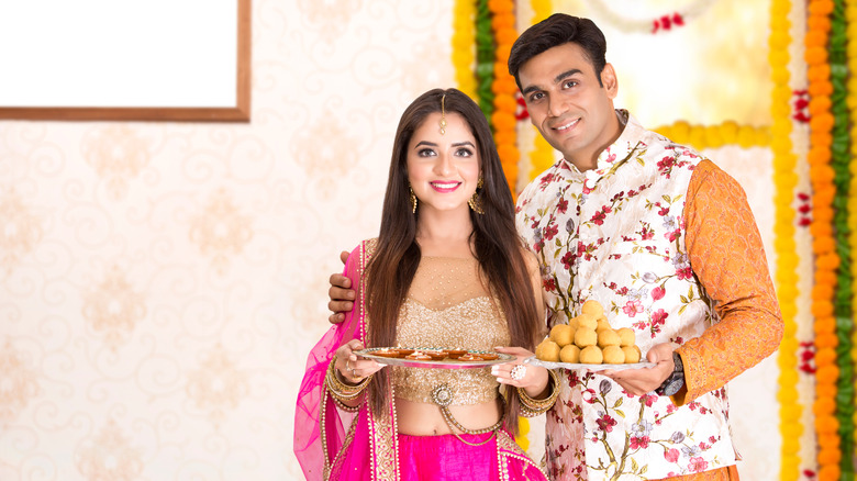 Couple celebrating Diwali