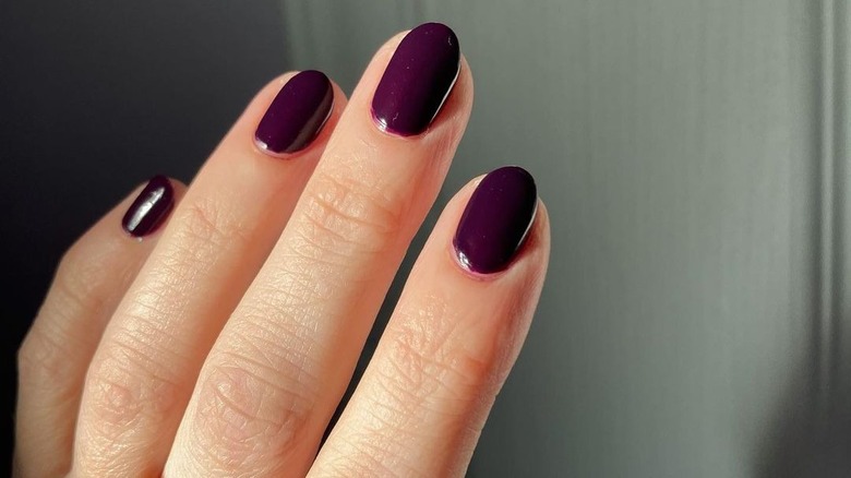 Dark purple manicure