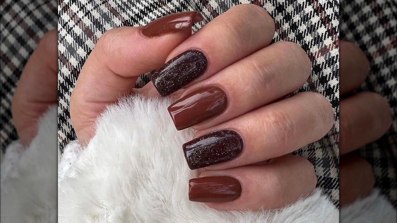 Chocolate brown manicure