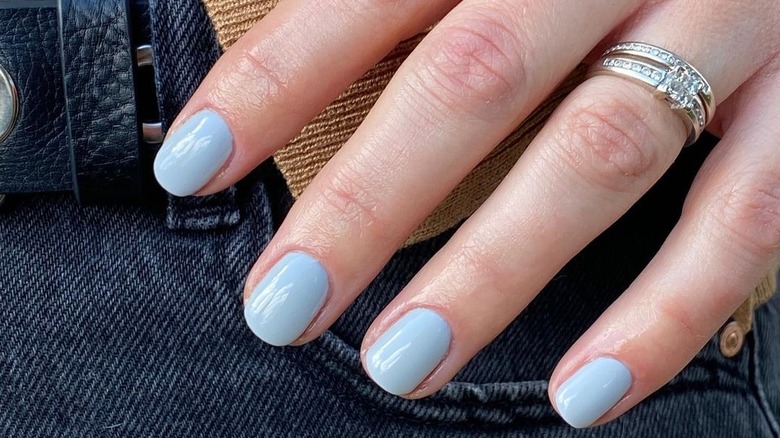 Light blue manicure