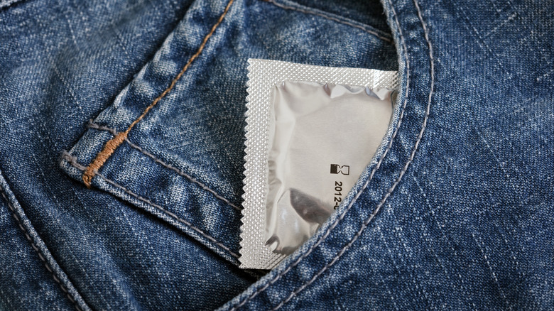 condom in jeans pocket