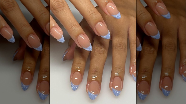 short crushed French manicure