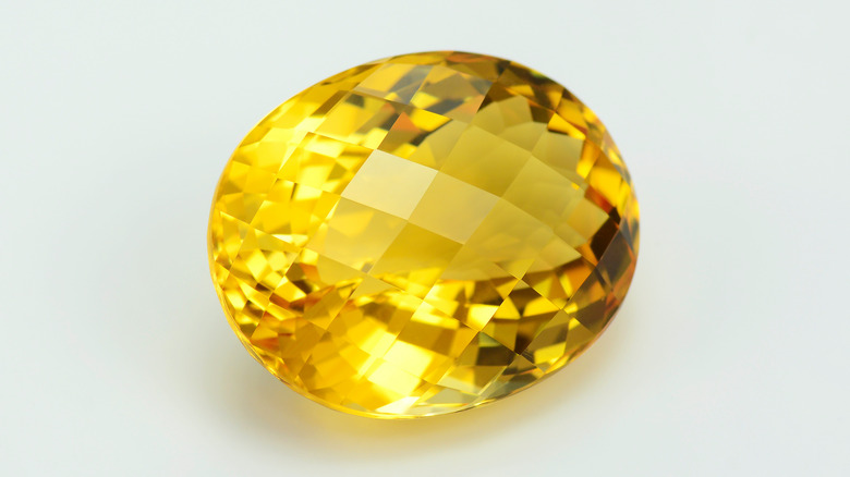 Cut and polished citrine gem