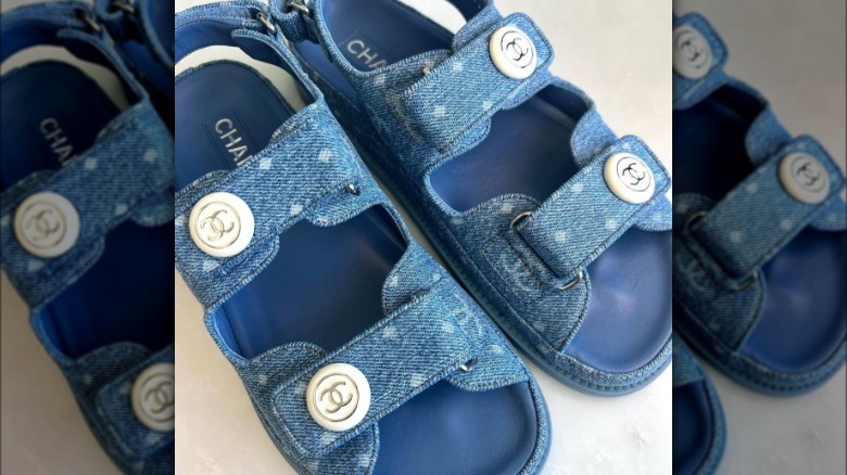 Denim dad sandal and bag combo