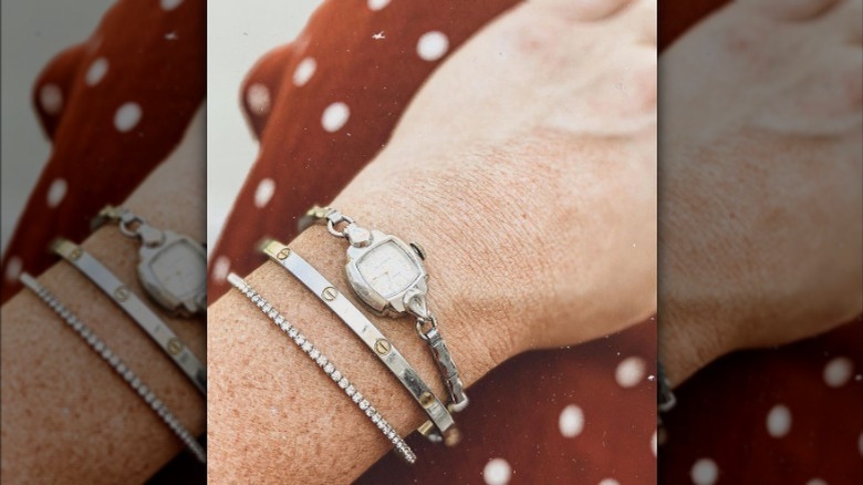 dainty silver watch 