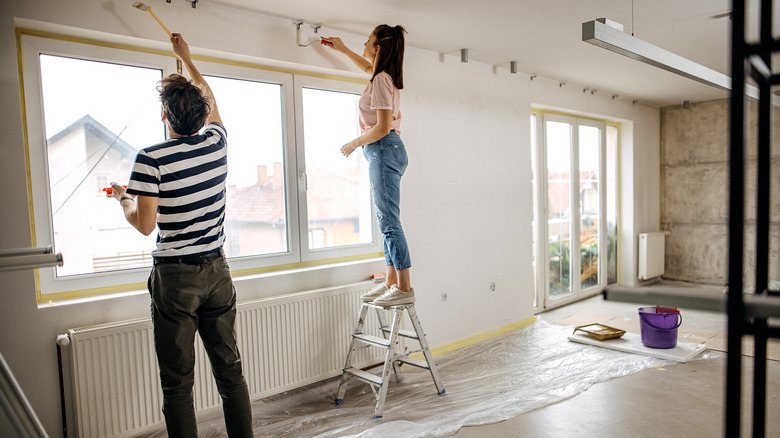 couple working on apartment together