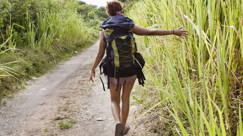 woman hiking alone