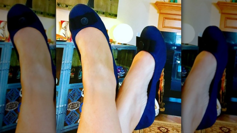 Dark blue ballet flats