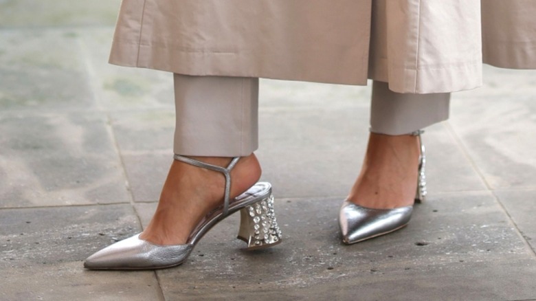 Petra Dieners' silver heels