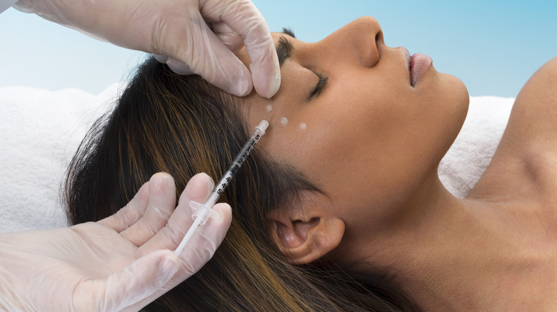 Woman receiving Botox injections 