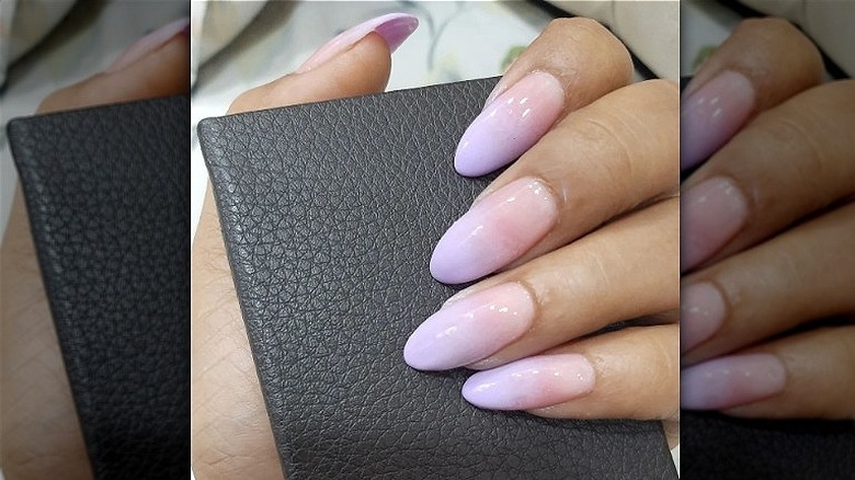 hand with ombre nails 