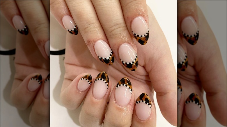 tortoiseshell french tip manicure