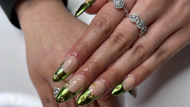 Woman with charms on her nail