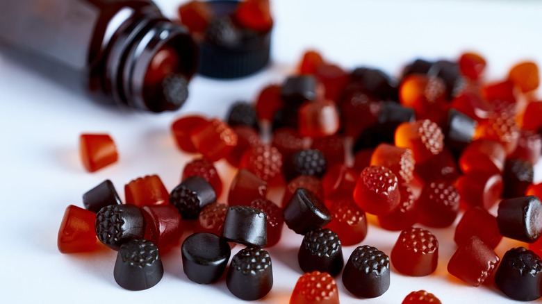 Fruit snacks laying on the table