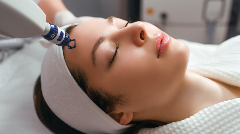 woman undergoing skincare treatment