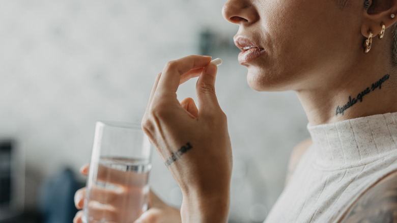 person taking medication