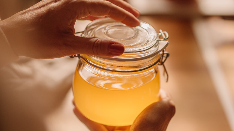 Jar of melted ghee