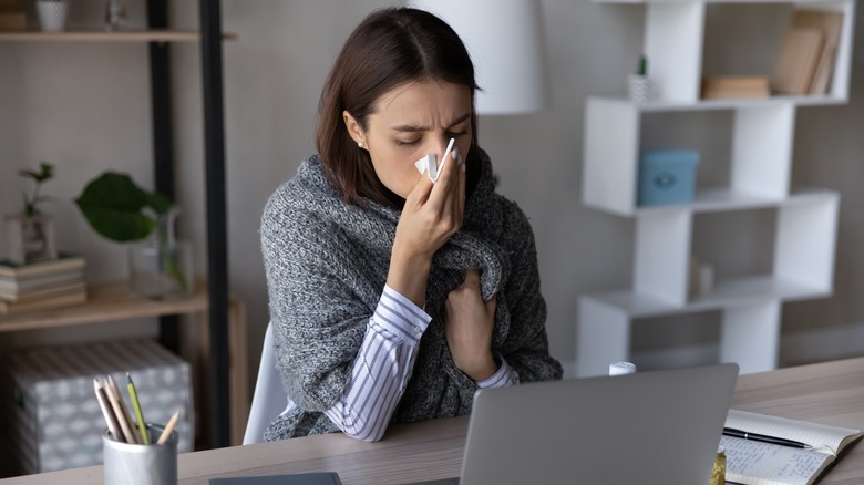 woman with cold