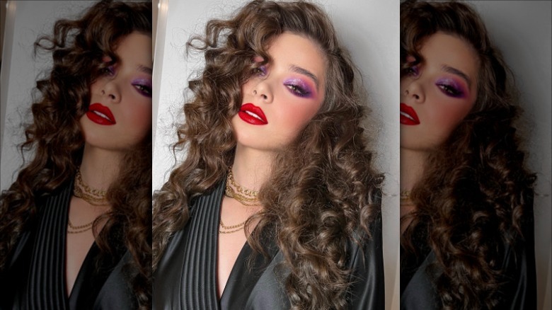 Hailee Steinfeld with purple glitter makeup