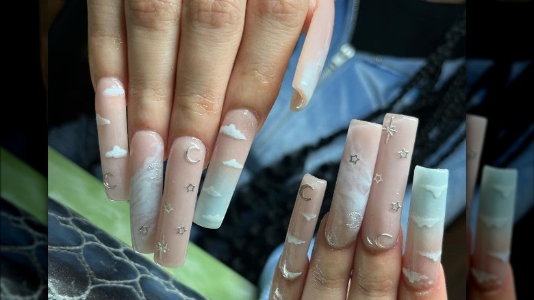 embossed cloud nails 