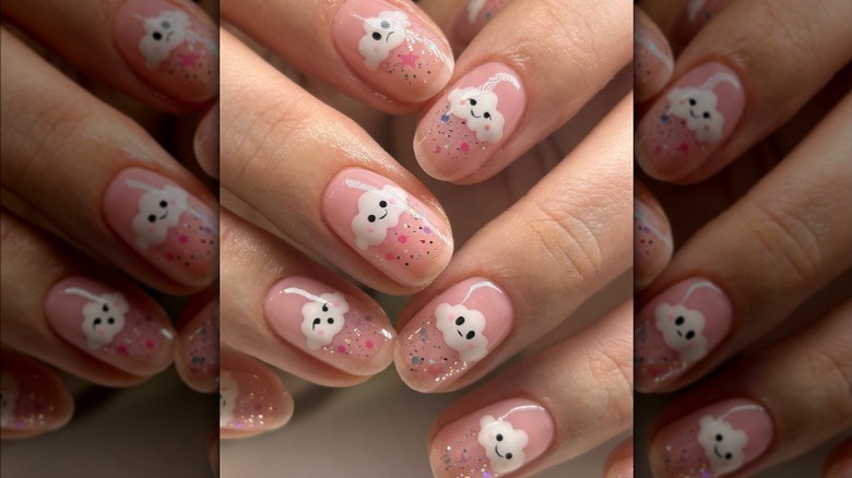 emoji cloud nails